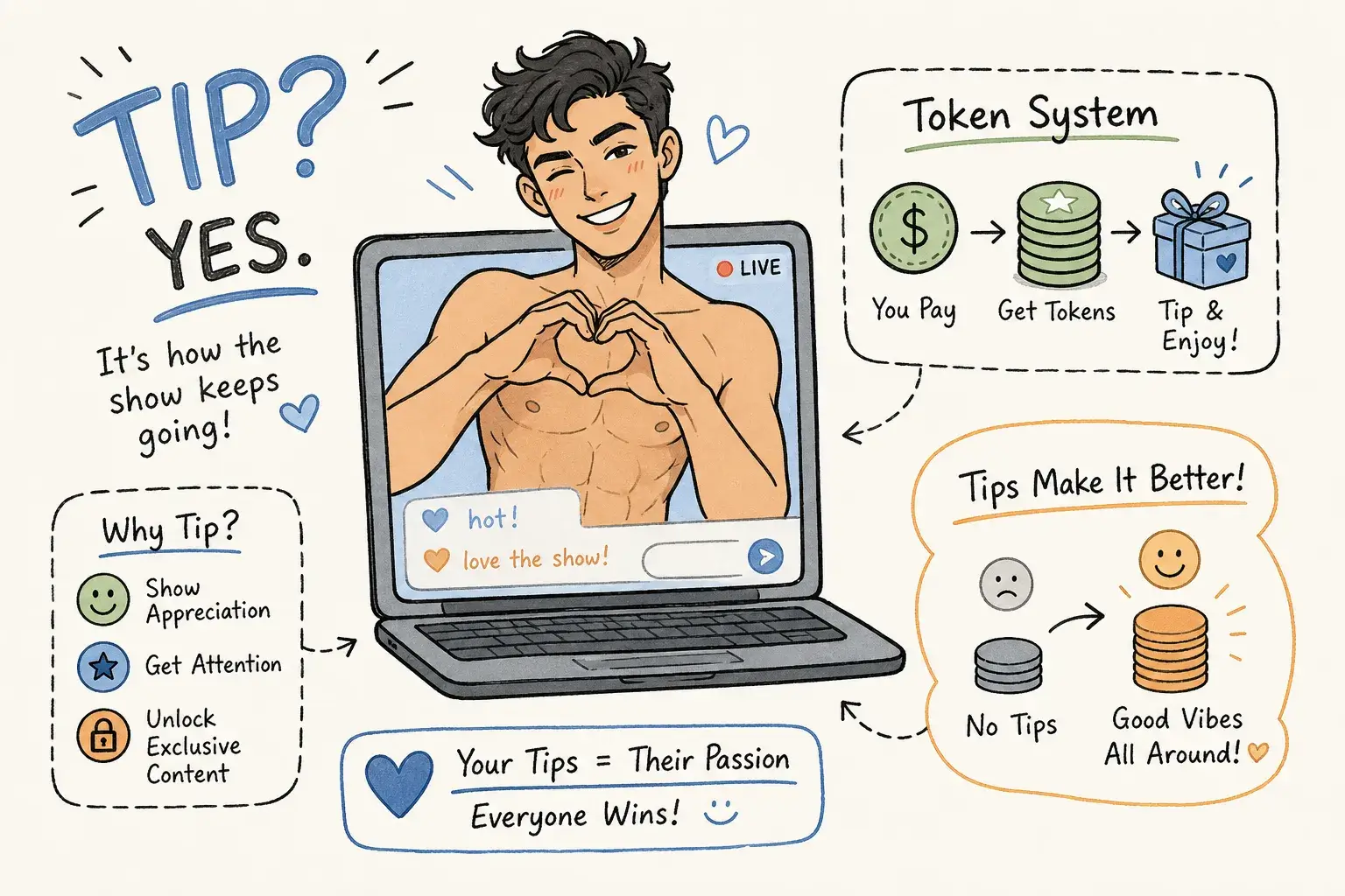 Do You Need to Tip on Gay Cam Sites? Token Systems Explained