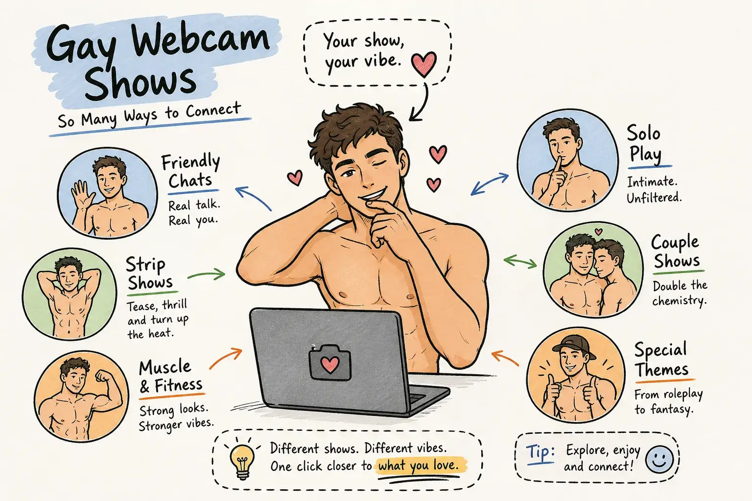 Types of gay webcam shows: the complete viewer’s guide